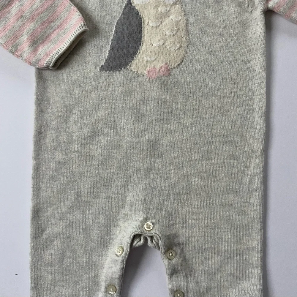 Gap Owl Outfit Size 3 6 Months Knit One Piece Romper Cotton Birds Birder Soft